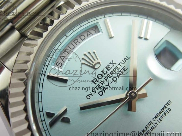 0501 WaterResistant Day Date 40 SS Bp Maker 1:1 Best Edition Tiffany Blue Roman Dial on SS Bracelet A 2549
